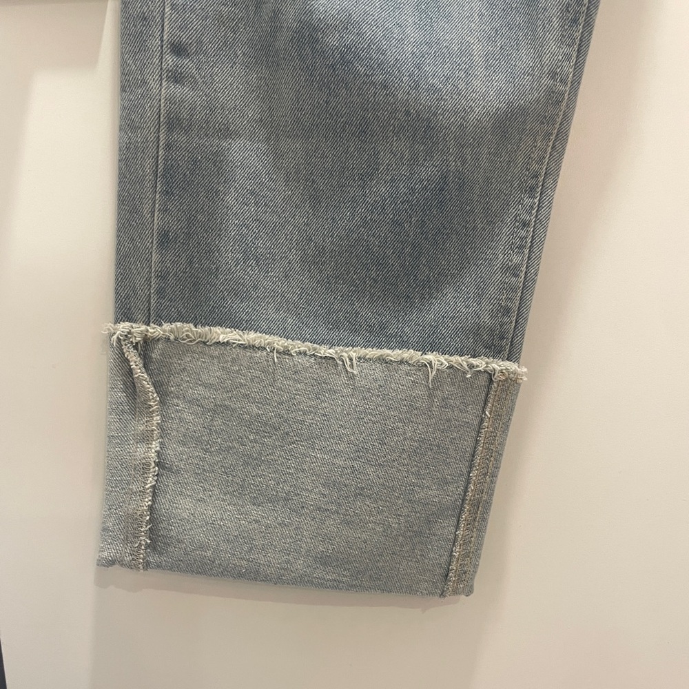 Oak + Fort Cuffed Straight Blue Jeans - Picture 7 of 8